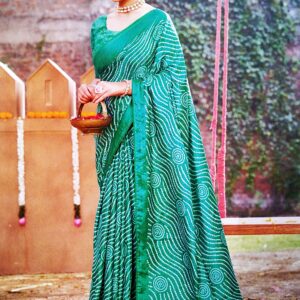 Shiny Soft Georgette Aqua